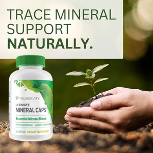 Youngevity Ultimate Mineral Caps™ - 70+ Essential Full Spectrum Trace Minerals - Nutrient-Dense, Derived from Humic & Aquamin Seaweed (64 Capsule) YoungevityBuy Supplements Australia