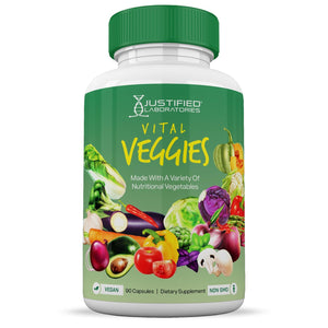 (10 Pack) Vital Fruits and Veggies Supplement Whole Food Red & Green Superfoods Non GMO Vegan Friendly 900 Veggie Capsules 10 Bottles Justified Laboratories buy supplements Au