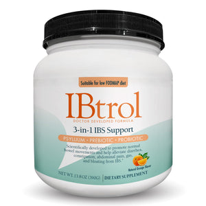 IBtrol® 3–in–1 IBS Gut Health Supplement with Psyllium, Prebiotic and Probiotics, Manages IBS Symptoms, Gas, Bloating, Diarrhea, Constipation, Abdominal Pain 60 Servings (Natural Orange Flavor) MedtritionBuy Supplements Australia