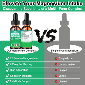 Magnesium Complex 700mg, 12 in 1 Magnesium Supplement with Glycinate Citrate Malate Oxide Taurate Aspartate Orotate Magnesium Relaxation, Muscle, Sleep Support, High Absorption Liquid Magnesium丨Vegan WellVeraVida buy supplements Au