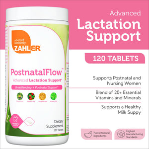 Zahler Postnatal Flow for Advanced Lactation Support, Breastfeeding + Postnatal Support, 120 Tablets. ZahlerBuy Supplements Australia