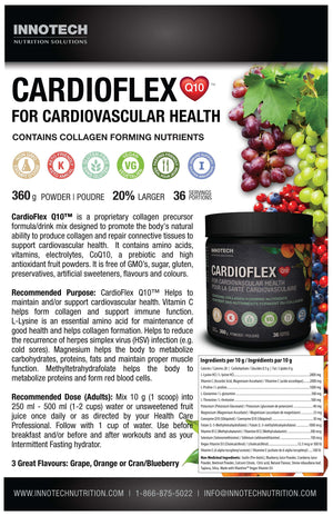 Innotech Nutrition CardioFlex Q10 Heart Health & Energy Support CoQ10 Amino Acids & Electrolytes Orange 360g Innotech Nutrition Solutions buy supplements Au