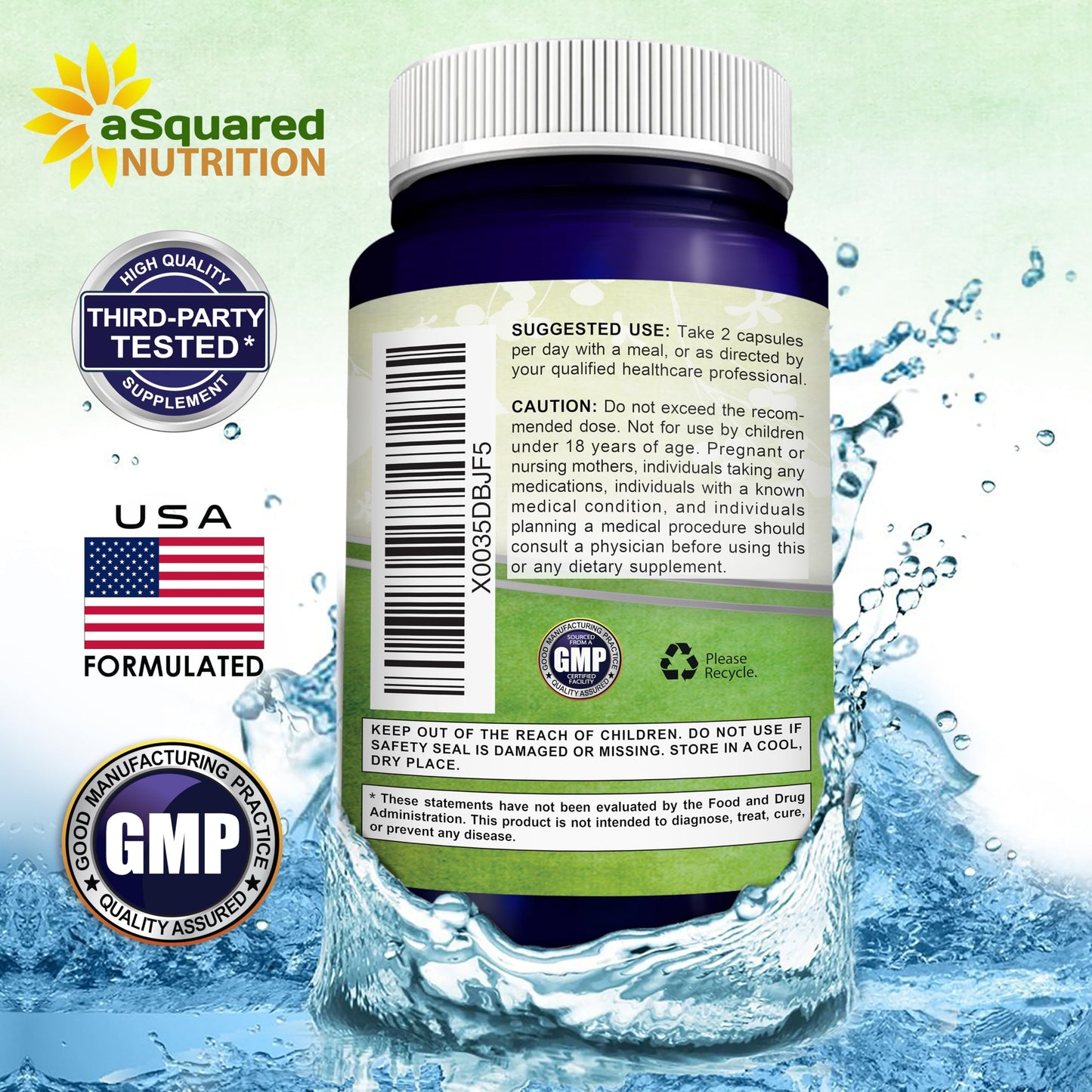 aSquared Nutrition Fadogia Agrestis 1000mg & Ali 400mg - 120 Capsules - Fadogia Agrestis Extract Supplement and Powder Complex Pills
