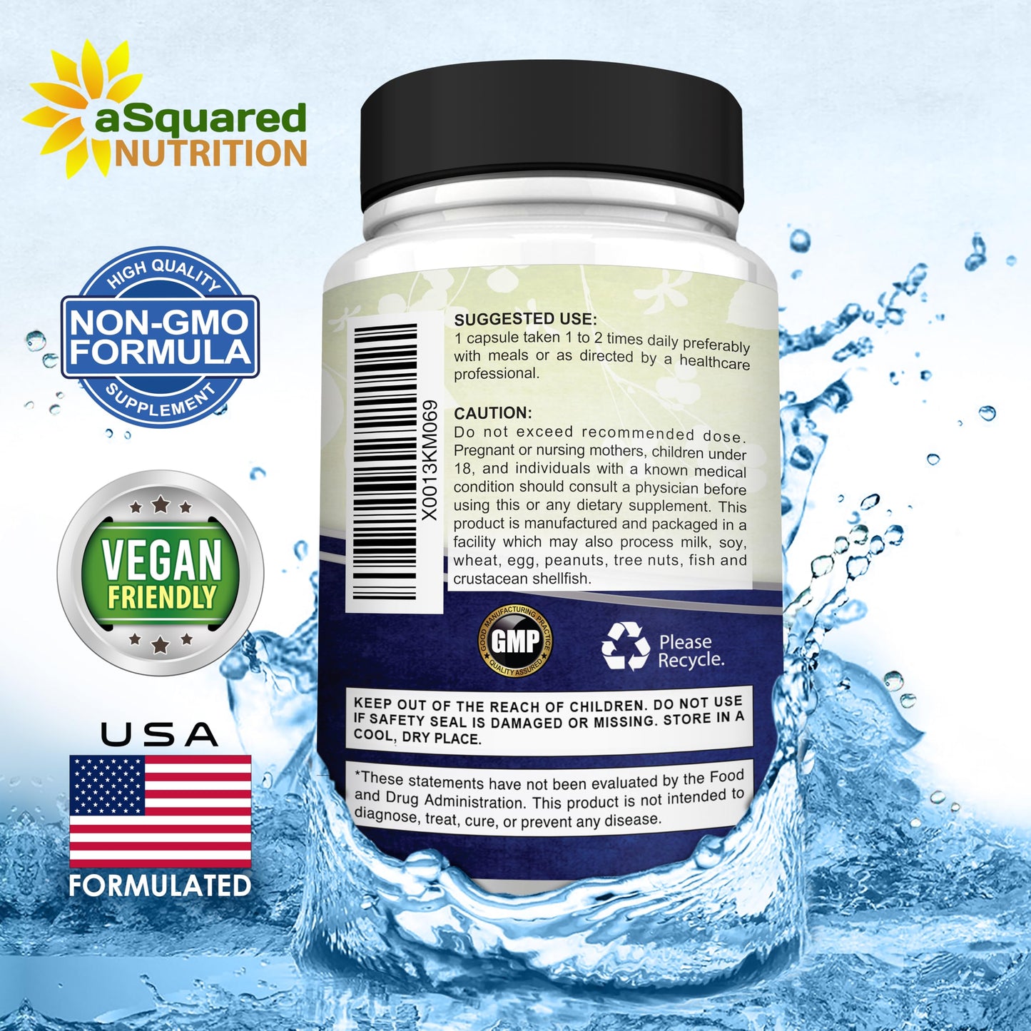 aSquared Nutrition Proprietary Magnesium 500mg – High Absorption Magnesium Citrate & Oxide – 180 Veggie Capsules, 180 Day Supply
