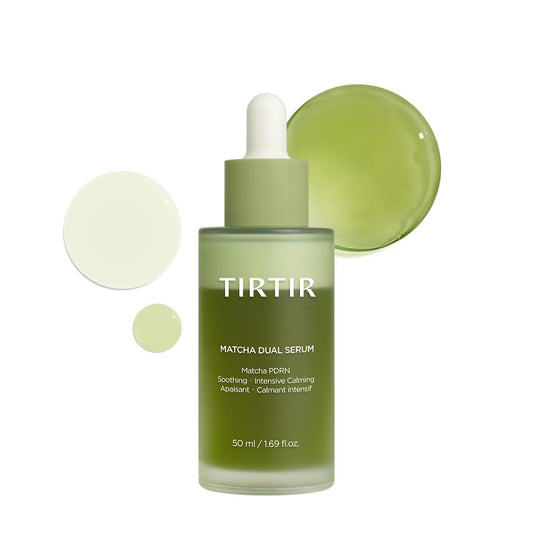 TIRTIR Matcha Dual PDRN Serum | Irritated Red Skin Relief & Glass Skin Glow with 20,000ppm Vegan Matcha PDRN, 5% Niacinamide, Hydrating Non-Sticky Korean Face Serum