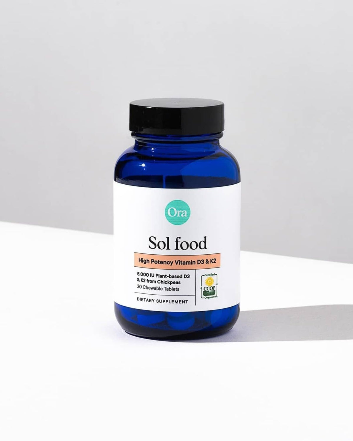 supplement products​Ora Organic Vitamin D3 5000IU + K2 - Vegan Vitamin D from Lichen and K2 from Chickpeas for Bone Health, Immune Support, & Mood, Maximum Absorption - 1 Month Supply, 30 Chewable Tablets (Pack of 2) - JerryCherryUSA