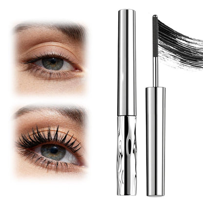Washable Black Metal Wand Mascara, Waterproof Fiber Iron Mascara Tubing for for Volume & Length, 5D Curling Eyelash Quick-Dry, Long-lasting, Smudge Proof & No Flaking (Black)