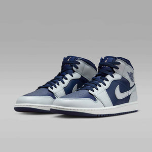 Air Jordan 1 Mid Men's Shoes (Blue Void/Summit White/Hot Lava/Pure Platinum) Size 12