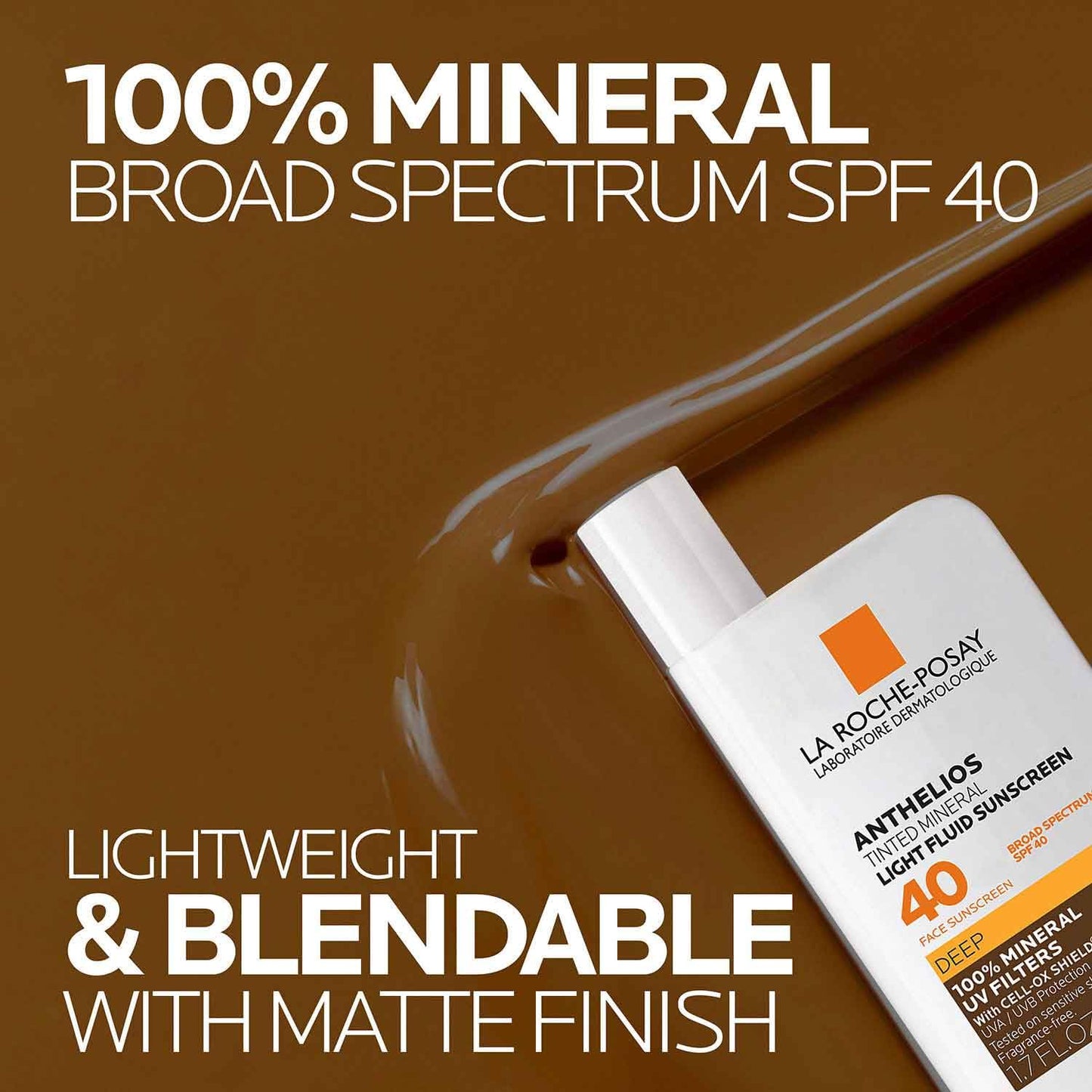 La Roche-Posay Anthelios Tinted Sunscreen SPF 40, Broad Spectrum SPF + Antioxidants, Titanium Dioxide & Zinc Oxide Sunscreen, 4 Flexible Shades With No White Cast