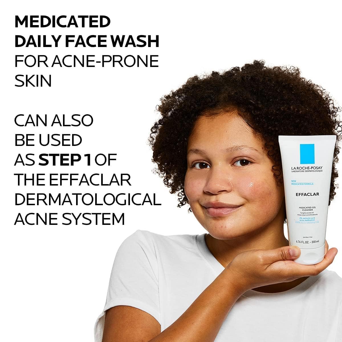La Roche-Posay Effaclar Medicated Gel Cleanser,2% Salicylic Acid Cleanser + LHA + Glycerin,Foaming Acne Face Wash,Helps Clear & Prevent Acne Breakouts,