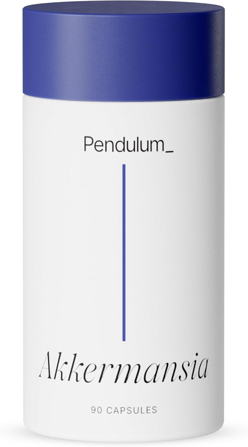 Pendulum Akkermansia Probiotic with Prebiotic Fiber - Delayed Release Capsules, Third-Party Tested, Authentic 100M AFU Live Strain for Gut Health & GLP-1 Support for Men & Women (90 Capsules, 1-Pack)