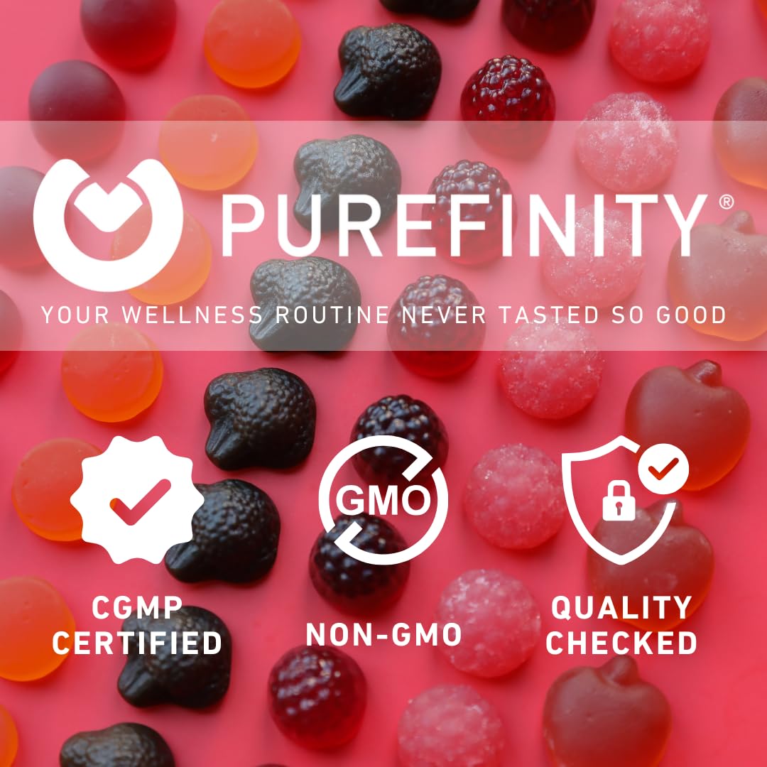 PUREFINITY Tart Cherry Gummies – Uric Acid Flush for Joint Relief & Recovery, Raw Juice Extract Antioxidant – Non-GMO, Gluten Free, Vegan, 60 Count