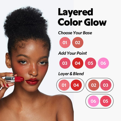 TIRTIR Mood Glider Lip & Blush Stick | Multi Use for Lip and Cheek with Creamy Buildable Texture and Natural Glow Color #06 Fuchsia Flash, 0.13Oz