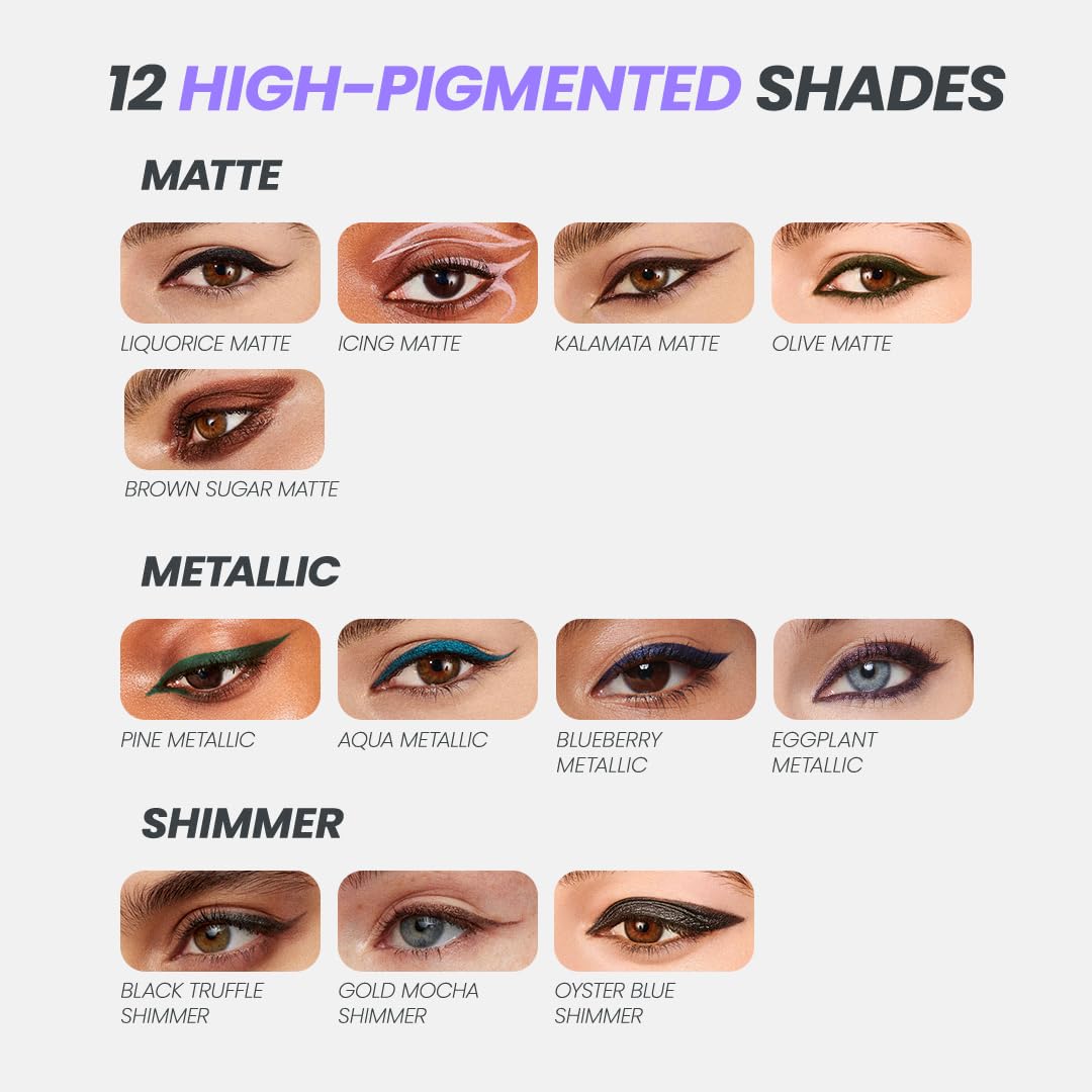 Wonderskin Eyeliner Pencil, 1440 Longwear Brown Eyeliner Pencil - Waterproof, Sharpenable & Smudge Proof (Kalamata)