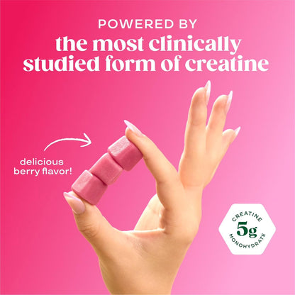 Bloom Creatine Monohydrate Gummies, 5g Per Serving, Sugar Free Creatine Gummy for Workout, Strength, Cognitive Health & Lean Muscle Support, Gluten Free & Non GMO,