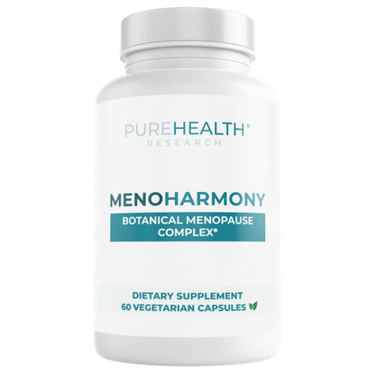PUREHEALTH Research MenoHarmony - Herbal Menopause Supplement for Women - Female Hormone Balance for Hot Flashes & Night Sweats - with Passion Flower, Red Clover, Hops, Sage & More - 60 Capsules