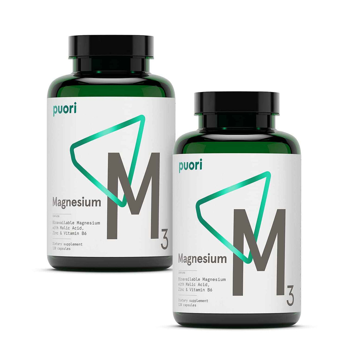 Puori Magnesium Complex Supplement - High Absorption Magnesium Taurinate & Gluconate, Zinc, Vitamin B6 & Malic Acid for Sleep Support, Immune & Bone Health & Muscle Recovery - 120 Vegan Capsules