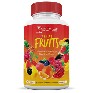 (10 Pack) Vital Fruits and Veggies Supplement Whole Food Red & Green Superfoods Non GMO Vegan Friendly 900 Veggie Capsules 10 Bottles Justified Laboratories buy supplements Au