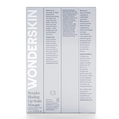 Wonderskin Wonder Blading All Day Lip Stain Peel Off Masque and Reveal Kit - Long Lasting, Waterproof Pink Lip Tint, Transfer Proof Natural Makeup Stain Kit (Darling)
