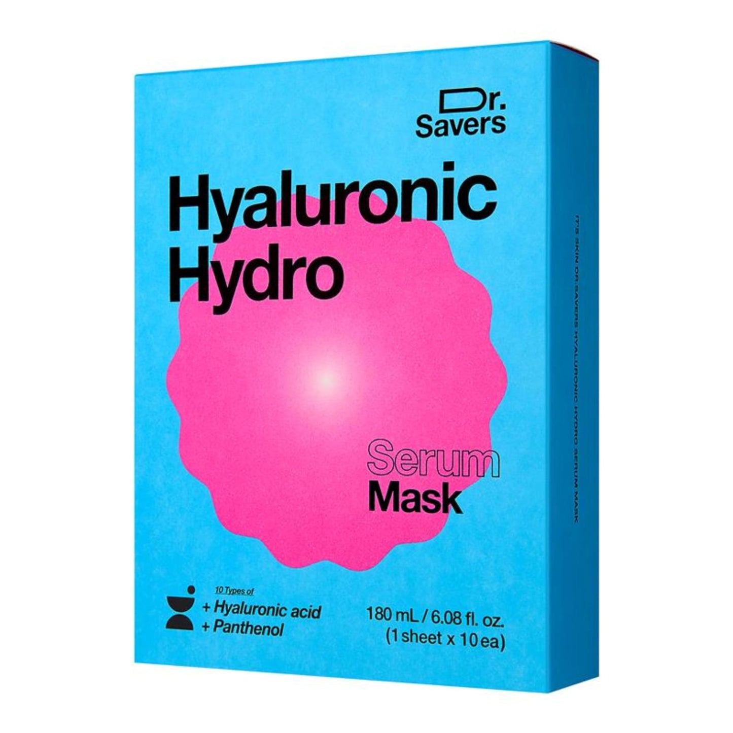 Dr. Savers Hyaluronic Acid Face Serum Mask, 0.60 Fl Oz, Deep Hydrating & Repair Skin Barrier with Panthenol, Lightweight, Non-Sticky, Moisturizing Dewy Skin,