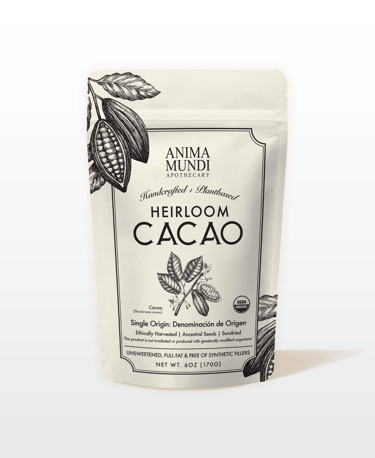 supplement products​Anima Mundi Heirloom Cacao Powder - Organic Ancestral Seeds - Single Origin Ecuador Cacao Arriba Superfood for Ceremonial Rituals - Antioxidant-Rich - JerryCherryUSA