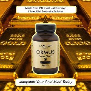 I Am Joy co. Ormus Gold Capsules Monoatomic Elements with Adaptogens Maca and Ashwaganda | May Help Balance Mood, Decalcify Pineal Gland, Repair DNA, Enhance Relaxation - 60 Vegan Capsules I Am Joy co.Buy Supplements Australia