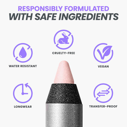 Wonderskin Eyeliner Pencil, 1440 Longwear Pink Eyeliner Pencil - Waterproof, Sharpenable & Smudge Proof (Icing)