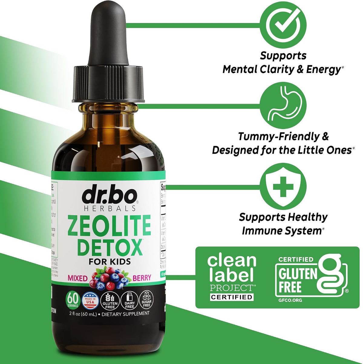 Zeolite Detox for Kids Liquid Drops - Advanced Clinoptilolite with Pure Vitamins B12 & D - Kids Gentle Body Daily Cleanse Focus & Speech Extra Clinoptilolite Zeolite Drops Detox Cleanse Supplement 2oz