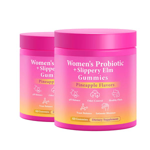 BURMINY Her Juicy Feminine Probiotics Gummies, Premium Feminine Balance Probiotics with Slippery Elm for Women's pH Balance and Freshness – Support Daily Wellness & Comfort 120 Pineapple Gummies