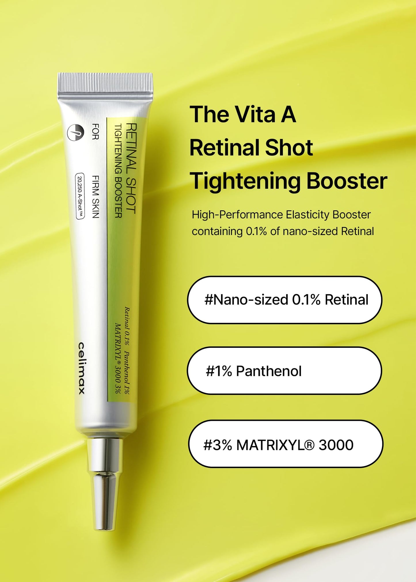 celimax The Vita A Retinal Shot Tightening Booster (Duo Set 15mlx2) | 0.1% Retinal, 3% Matryxyl, High-Strength Retinoid for Anti-Aging, Pore Minimizer