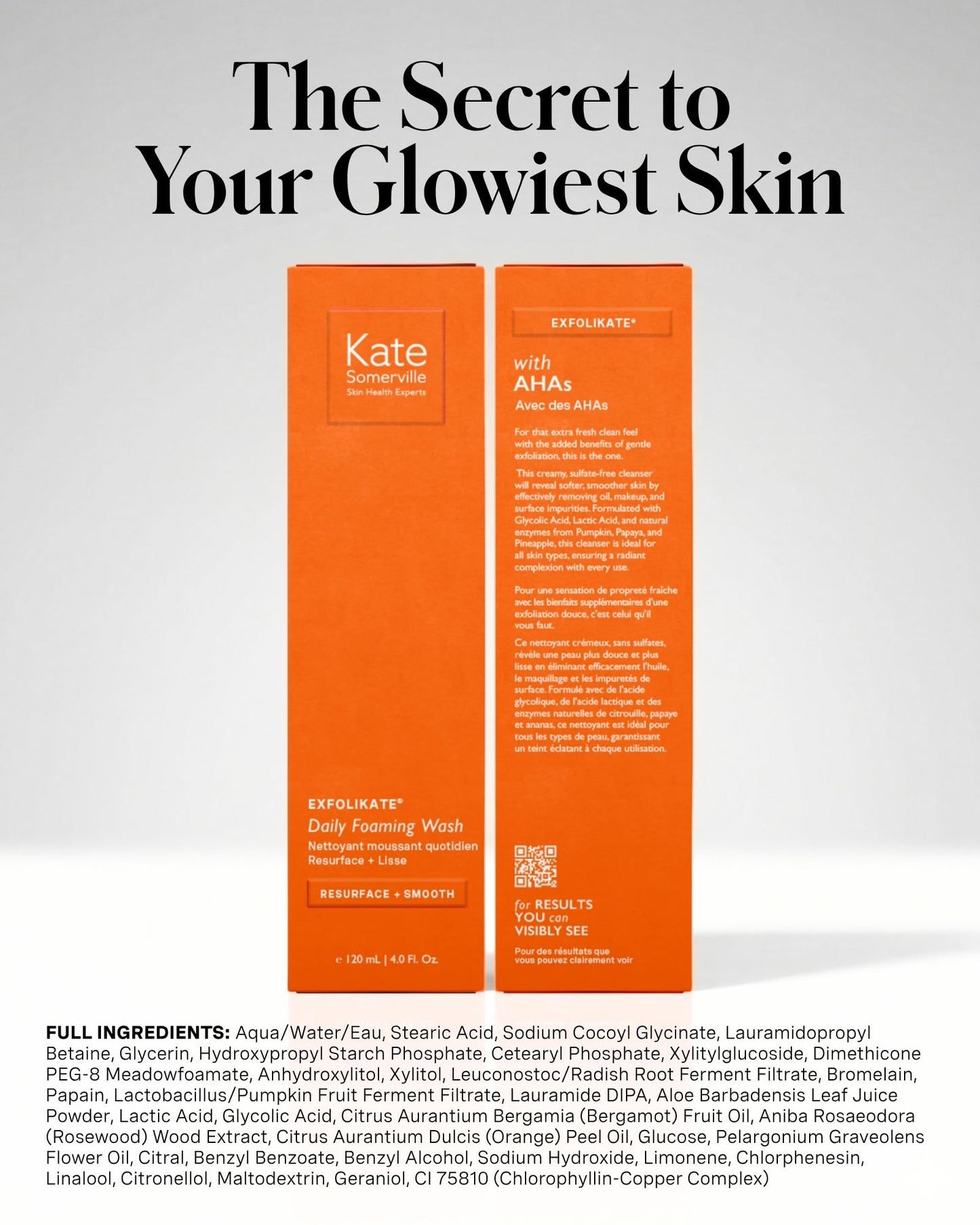 Kate Somerville ExfoliKate Cleanser – Daily Exfoliating Foaming Face Wash, Clinically Formulated Glycolic Acid and Lactic Acid Gentle