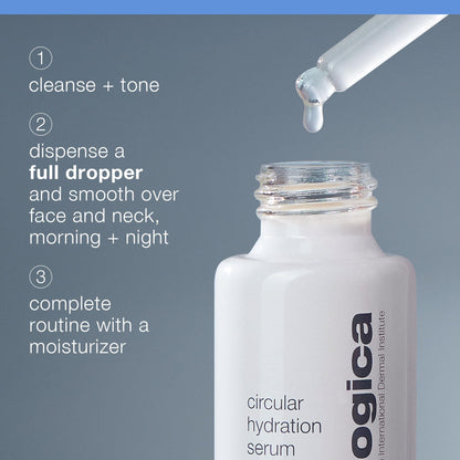 Dermalogica Circular Hydration Face Serum with Hyaluronic Acid - Deep Hydrating and Long Lasting, 0.34 fl oz
