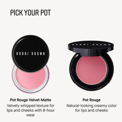 Bobbi Brown Pot Rouge | Multi-Use Cream Blush and Lip Tint | Dewy, Natural-Looking Flush for Cheeks and Lips | Mirrored Compact Travel-Size Face Makeup