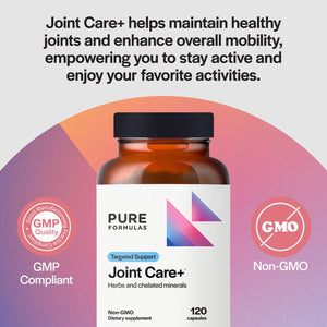 PureFormulas Joint Care + - Premium Joint Support Supplement with Hyaluronic Acid, Glucosamine, MSM, Green Lipped Mussel, Turmeric & More - Non-GMO Formula for Adults (120 Capsules) PureFormulasBuy Supplements Australia