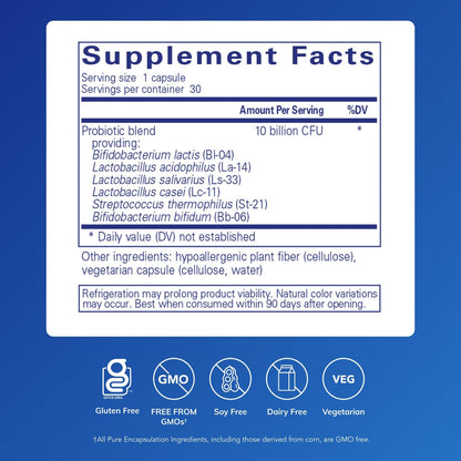 Pure Encapsulations Probiotic G.I. - Shelf Stable Probiotic for Intestinal Health & Gastrointestinal Support* - with Lactobacillus & Bifidobacterium - 30 Capsules