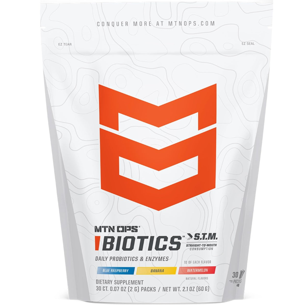 supplement products​MTN OPS Biotics STM On‑the‑Go Probiotic Supplement for Gut Health, Digestion & Immune Support – Sugar‑Free, Natural Flavors Variety Pack, 30 Servings – Fast, Convenient Daily Gut Health Formula - JerryCherryUSA