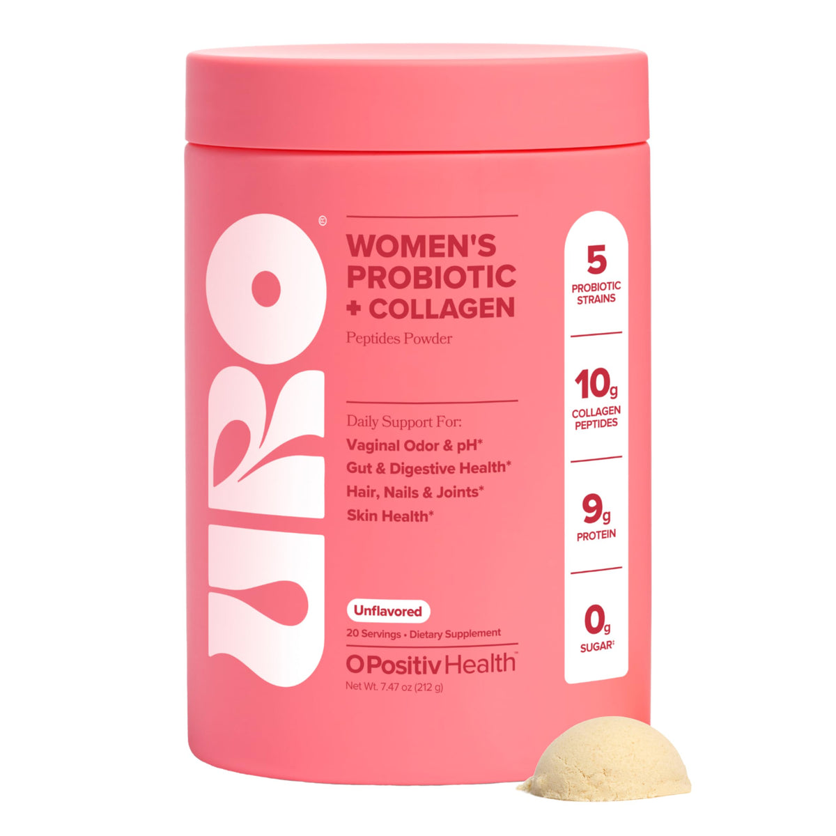 supplement products​URO Women’s Probiotic + Collagen Peptides Powder – Vaginal, Skin & Gut Health In One Daily Scoop – With Hydrolyzed Collagen Peptides, Probiotic Blend, and XOS Prebiotics – 20 servings - JerryCherryUSA