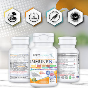 (90 Capsules), NAC 600mg, Quercetin 1,000mg, Vitamin C 500mg, Zinc 50mg, Vitamin D3 5,000iu, Selenium, Copper, Acerola, Ginger, Rutin, Citrus Bioflavonoids, Rose Hips, Echinacea, Immune N Plus 15 in 1 KAPPA NUTRITIONBuy Supplements Australia