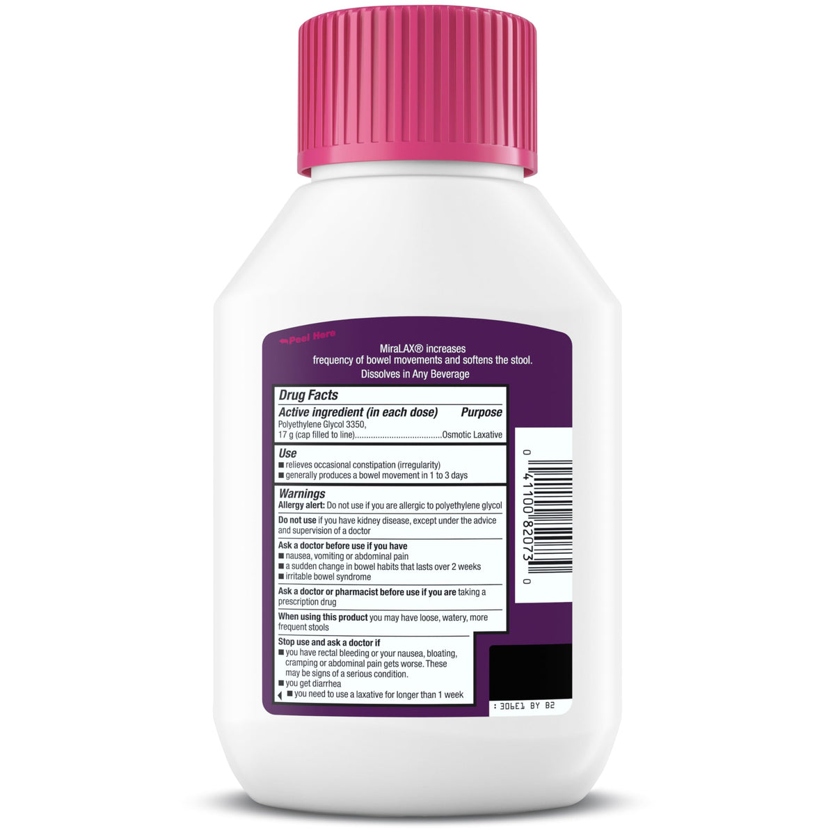 supplement products​MiraLAX Laxative Powder, Gentle Constipation Relief, PEG 3350, Physician Recommended, No Harsh Side Effects, 14 Dose - JerryCherryUSA