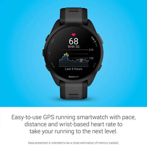 Garmin Forerunner® 165, Running Smartwatch, 43mm, Black