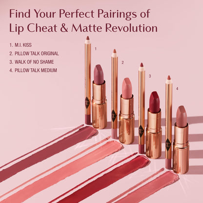 Charlotte Tilbury Lip Cheat Lip Liner Pencil - Creamy Fuller-Looking Lip Pencil with Jojoba Oil & Hyaluronic Acid - Waterproof, Smudge-Proof & Transfer-Proof - 6H Wear - Pillow Talk Medium