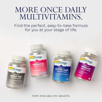 SOLARAY Once Daily Active Man Multivitamin - Cellular Energy and Immune Support Supplement w/Vitamin D, Vitamin C, B12, B6, Zinc, Lutein SOLARAY