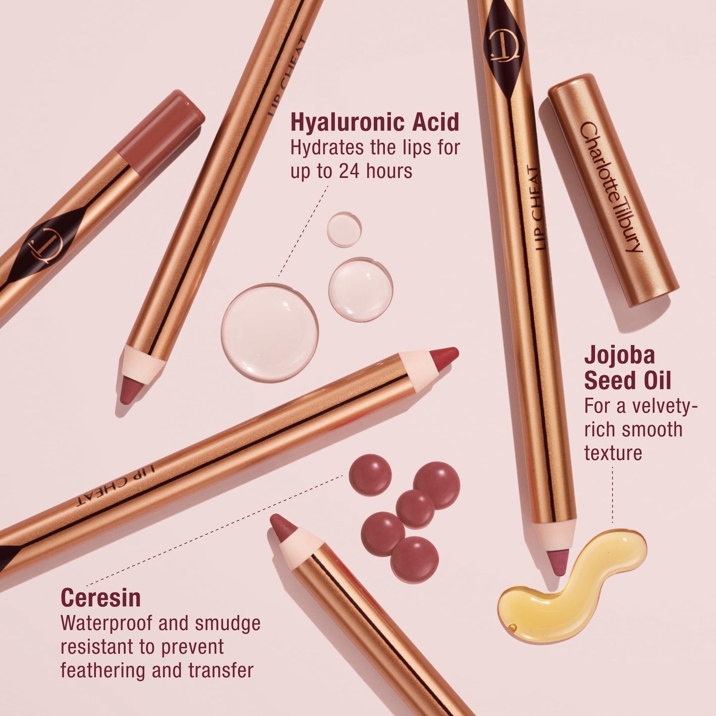 Charlotte Tilbury Lip Cheat Lip Liner Pencil - Creamy Fuller-Looking Lip Pencil with Jojoba Oil & Hyaluronic Acid - Waterproof, Smudge-Proof