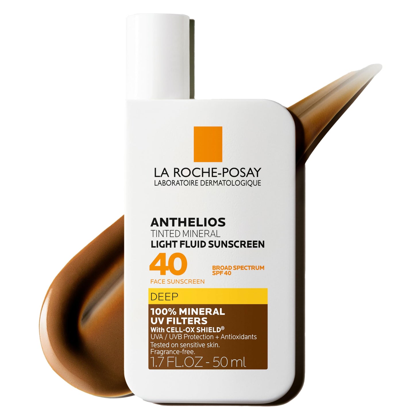 La Roche-Posay Anthelios Tinted Sunscreen SPF 40, Broad Spectrum SPF + Antioxidants, Titanium Dioxide & Zinc Oxide Sunscreen, 4 Flexible Shades With No White Cast
