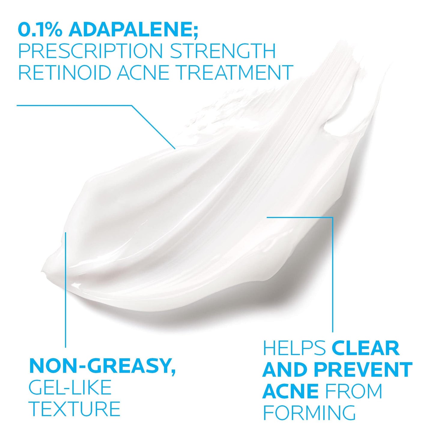 La Roche-Posay Effaclar Adapalene Gel 0.1% Acne Treatment, Retinoid Cream, Acne Medication Gel for Blackheads & Whiteheads, Oil Free, Helps Clear