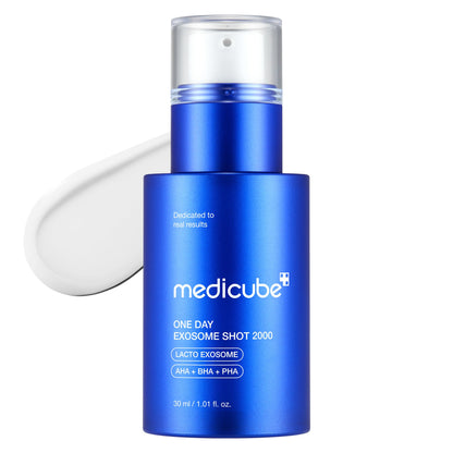 medicube Exosome Shot Zero 2,000 PPM Spicule Facial Serum | Liquid Skin Booster Serum | Exosome, AHA+BHA+PHA | Pore Care, Dead Skin Cells,