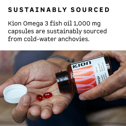 Kion Omega - Omega 3 Fatty Acid Supplements - DHA Supplements - Mini Fish Oil Softgels - Omega 3 DHA EPA Fish Oil Pills - Fish Oil 1,000 mg - 30 Servings