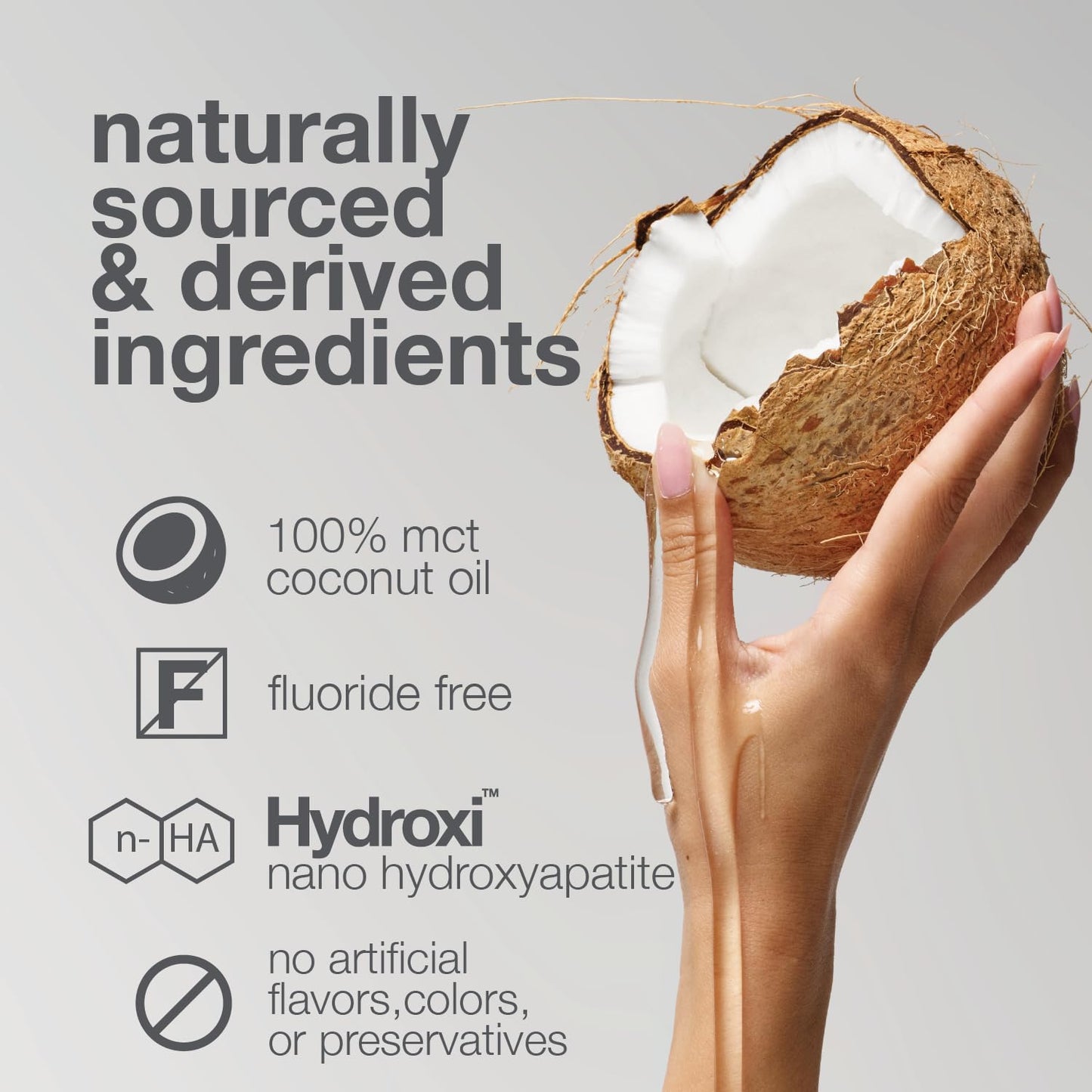 Davids Nano Hydroxyapatite Oil Pulling Oral Rinse Mouthwash, 100% MCT Coconut Oil, Promotes Teeth and Gum Health, Natural Whitening, Essential Oils