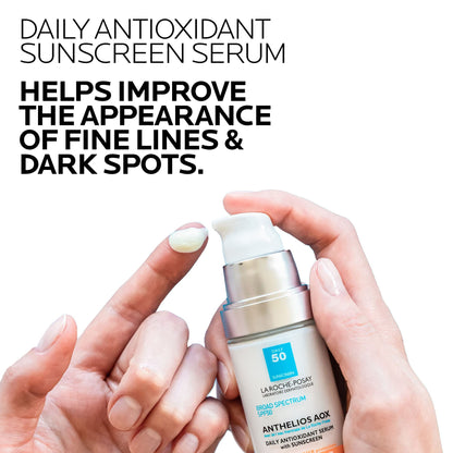 La Roche-Posay Anthelios AOX Daily Antioxidant Serum with SPF, Face Moisturizer with Sunscreen and Vitamin C & E, Oil Free Face Sunscreen for Sensitive Skin