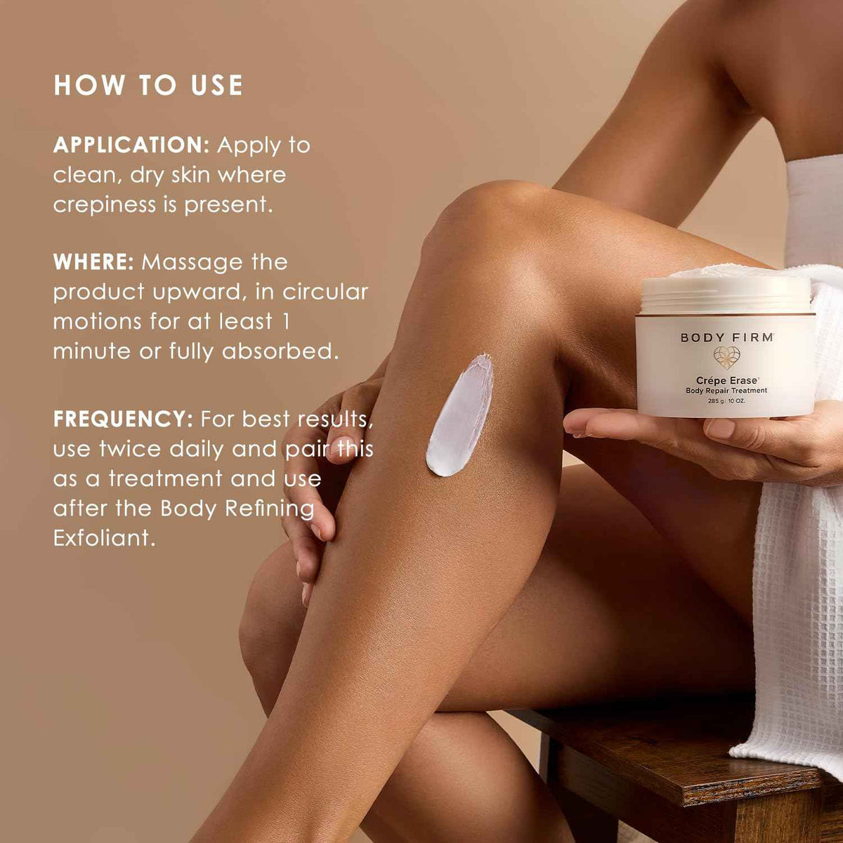 Body Firm Crepe Erase Body Repair Treatment, Anti Aging Firming Lotion with Collagen Peptides, Shea Butter, Vitamin E & Squalane, Cream For Women's Collagen Production, Citrus Scent, 10 Oz